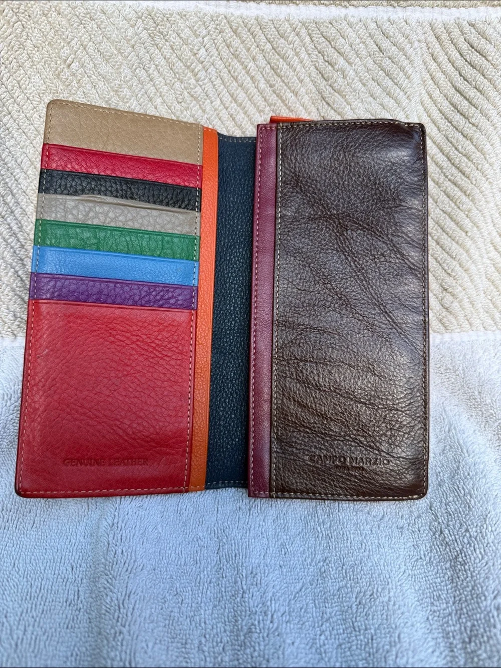 Leather Long Wallet in Deep Burgundy - Picture 2 of 4